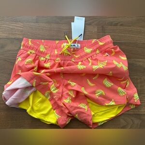 Maamgic Men's Swim Shorts - Orange and Yellow Banana Print size Medium